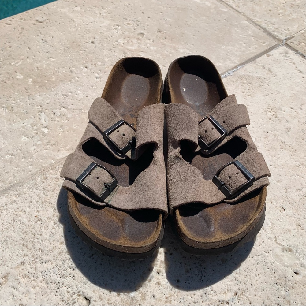 Betula by Birkenstock Brown Suede Double Strap Sandals Sz 38